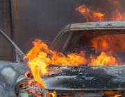 Цимлянск снова «прославился» сгоревшим автомобилем